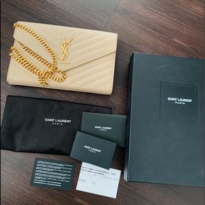COPY - YSL MONOGRAM CHAIN WALLET GRAIN LEATHER